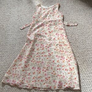 American Girl Floral Dress - Cream and Pink